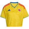 Yellow Colombia cropped home jersey front view