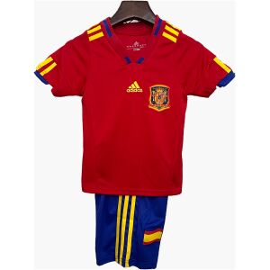 Kids Spain Retro Home Kit 2010 front view on hanger