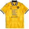 Mens Udinese Third Jersey 2025/26 front view in golden yellow with black polo collar and club crest