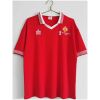 Mens Manchester United Retro Home Jersey 1977/78 front view in red with white winged collar and Silver Jubilee crest