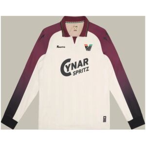 Mens Venezia Long Sleeve Away Jersey 2025/26 flat display showing cream body and long gradient sleeves