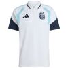 Mens Argentina National Team Shirt HalfZip White Polo 2026 front view with half-zip collar and three-star AFA crest