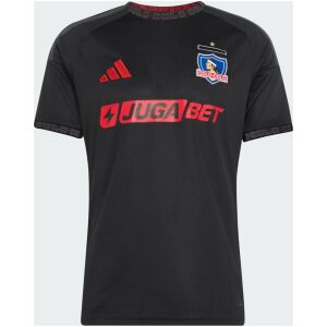 Front view of the Mens Colo Colo Away Jersey 2026/27 in black with red sponsor and Mapuche trim