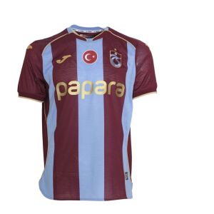 Mens Trabzonspor Home Jersey 2026/27 front view in claret and sky blue stripes with Turkish flag patch and Papara logo