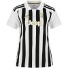 Womens Juventus Home Jersey 2026/27 tailored black and white striped shirt front view with gold crest and Jeep logo