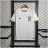 Mens World Cup Brazil White Leopard Jersey 2022 on hanger showing white body with tonal jaguar pattern
