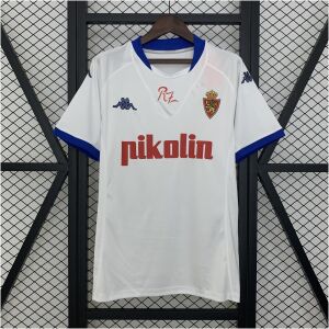 Mens Real Zaragoza white Retro Home Jersey 2001/02 Mens Real Zaragoza white Retro Home Jersey 2001/02 front view on display