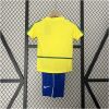 Kids World Cup Brazil Retro Home Kit 2002 Kids World Cup Brazil Retro Home Kit 2002 rear view of shirt and shorts