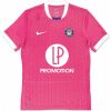Front view of the Mens Toulouse FC Away Jersey 2025/26 in magenta pink with white trim and LP Promotion sponsor
