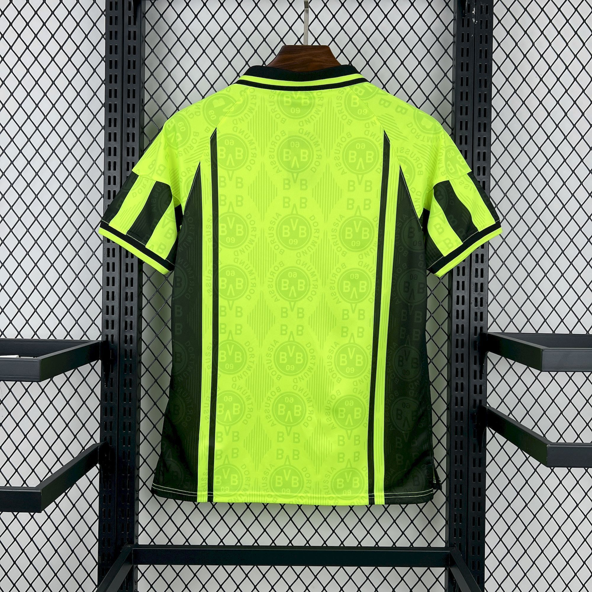 Mens Borussia Dortmund Retro Home Jersey 1996/97 Mens Borussia Dortmund Retro Home Jersey 1996/97 rear view showing authentic team styling