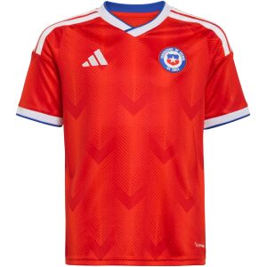 Mens Chile Home Jersey 2026 Mens Chile Home Jersey 2026 flat studio view showing scarlet red body and Andean chevron texture