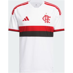 Mens CR Flamengo Away Jersey 2026/27 front view in white with red and black hoop and CRF crest