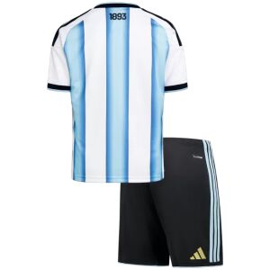 Kids Argentina Home Kit 2026 rear view of shirt and shorts