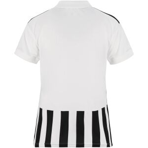 Womens Juventus Home Jersey 2026/27 tailored shirt rear view showing solid white upper back and striped lower hem