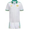 Kids Roma Third Kit 2025/26 front view showing green polo collar and white shorts