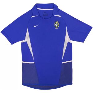 Mens Brazil World Cup Retro Away Jersey 2002 front view in royal blue