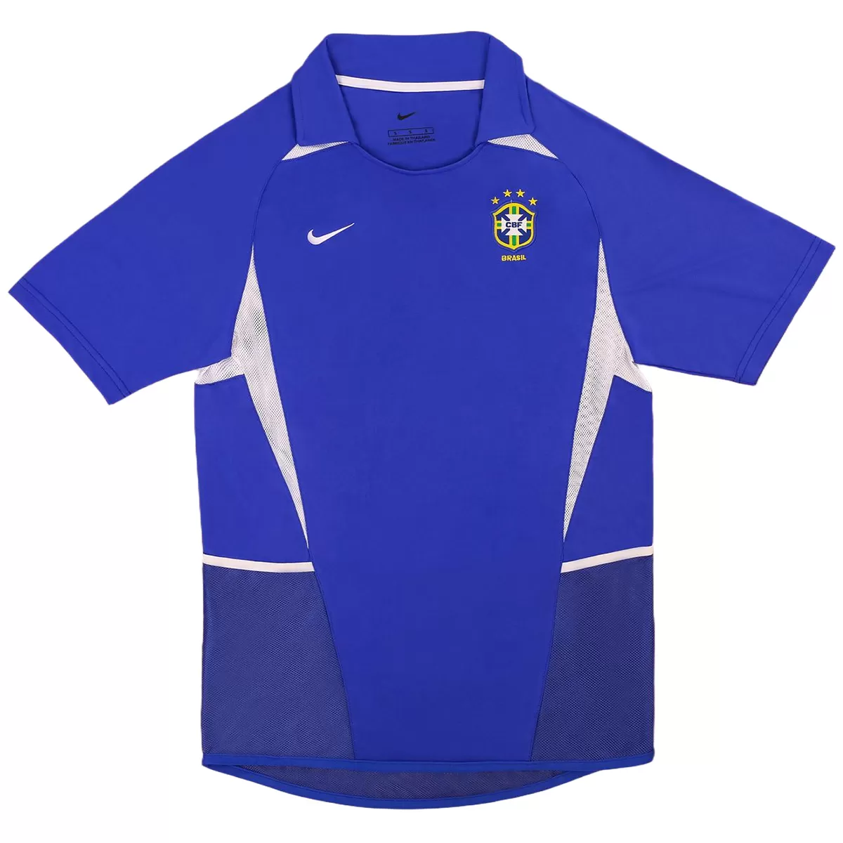 Mens Brazil World Cup Retro Away Jersey 2002 Mens Brazil World Cup Retro Away Jersey 2002 front view in royal blue
