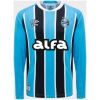 Gremio home jersey sky blue black stripes alfa sponsor front view