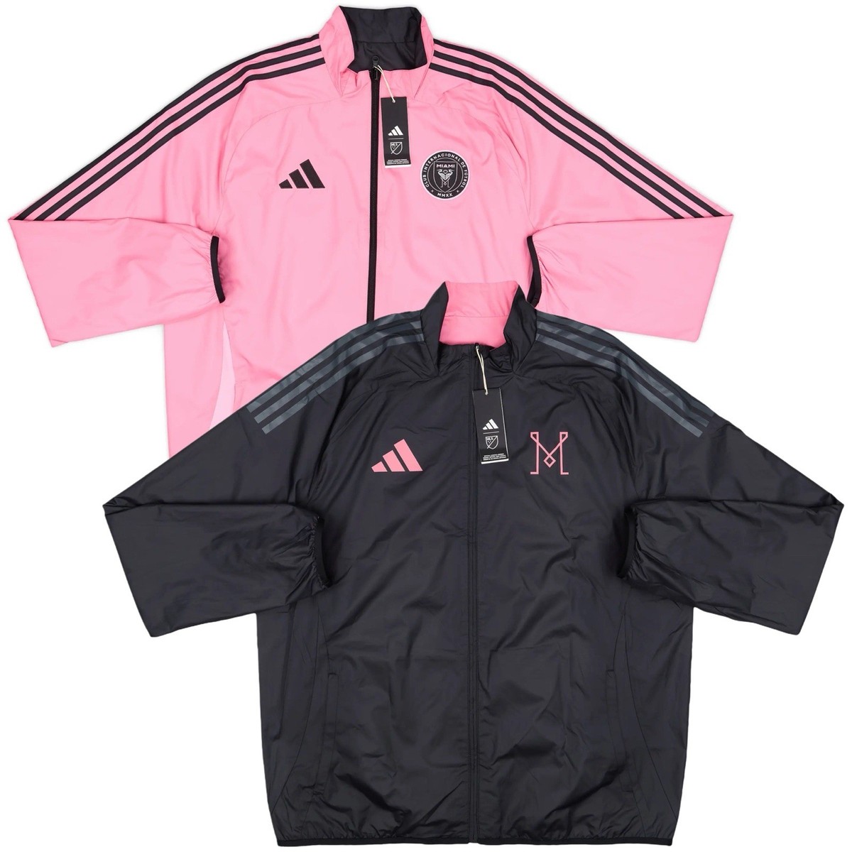 Mens Inter Miami Trench Coat Reversible Windbreaker 2025/26 Mens Inter Miami Trench Coat Reversible Windbreaker 2025/26 rear view showing matching team styling