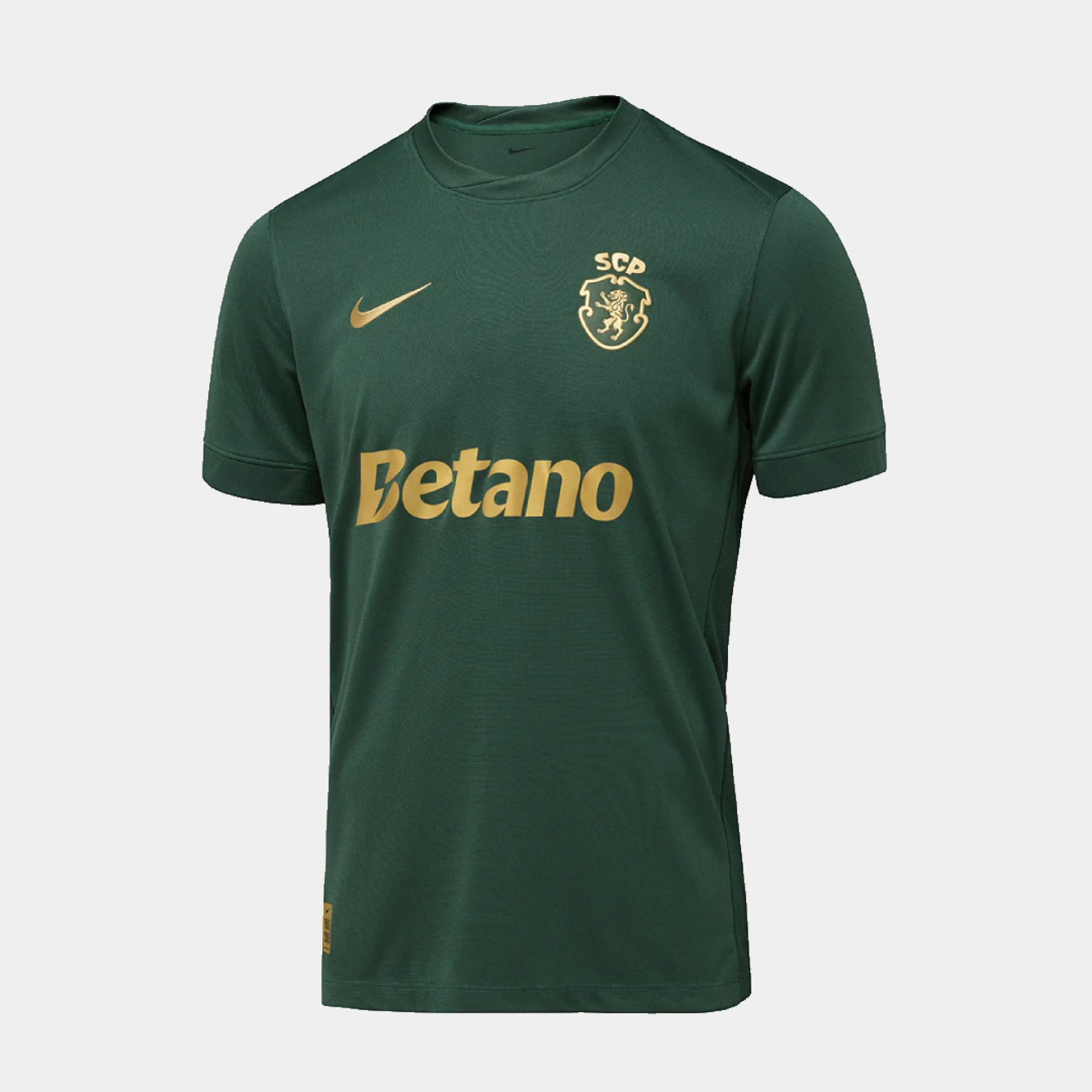 Mens Sporting CP 120th Anniversary Jersey 2026/27 Mens Sporting CP 120th Anniversary Jersey 2026/27 front view in dark green and gold