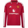 Mens Manchester United Long Sleeve Home Jersey 2026/27 scarlet red shirt front view with club crest