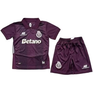 Kids FC Porto Away Kit 2026/27 front view with plum polo and shorts