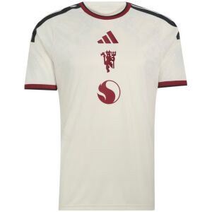 Mens Manchester United Third Jersey 2026/27 front view in off-white with central stacked Red Devil icon