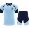 Mens Ajax Blue Training Kit Kit 2026/27 sky blue training shirt and navy shorts front view
