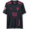 Mens Málaga Third Jersey 2026/27 charcoal black shirt front view with tonal municipal graffiti and hot pink crest