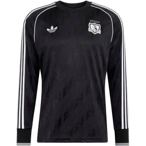 Mens Colo Colo Version Retro Long Sleeve Jersey 2026/27 black shirt front view with white stripes