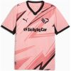 Mens Palermo Calcio Home Jersey 2026/27 front view in pink with black angular graphics and Sicily by Car sponsor