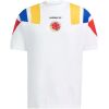 Mens Colombia EQT Tee Jersey 2026 white shirt front view featuring centered FCF crest and tricolor EQT shoulder panels
