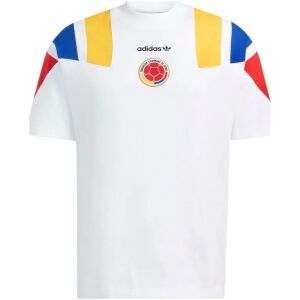 Mens Colombia EQT Tee Jersey 2026 white shirt front view featuring centered FCF crest and tricolor EQT shoulder panels