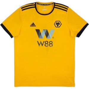 Mens Wolves Retro Home Jersey 2018/19 front view in Old Gold with wolf crest and W88 sponsor