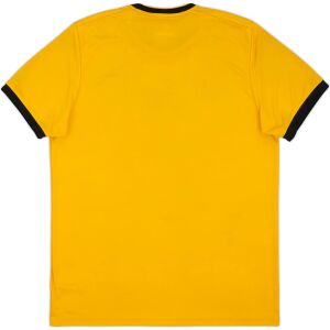 Mens Wolves Retro Home Jersey 2018/19 rear view in Old Gold showing black collar and cuff trims