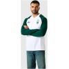 Nottingham Forest white long sleeve jersey 2026/27 front view with dark green raglan sleeves