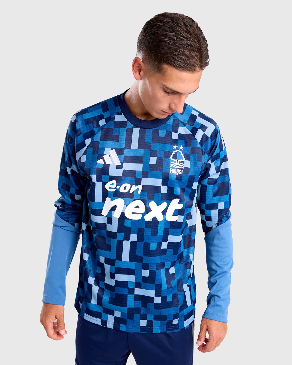 Mens Nottingham Forest Blue Pre-Match Long Sleeve Jersey 2026/27 Mens Nottingham Forest Blue Pre-Match Long Sleeve Jersey 2026/27