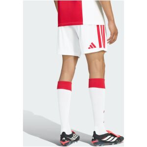 Mens Ajax Home Shorts 2026/27 white shorts back view showing red adidas logo and side stripes on model