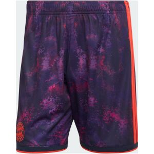 Mens Bayern Munich Third Shorts 2026/27 Mens Bayern Munich Third Shorts 2026/27 cosmic splatter shorts front view with red Bayern crest and 3-stripes