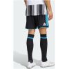 Mens Newcastle United Home Shorts 2026/27 Mens Newcastle United Home Shorts 2026/27 black shorts rear view showing white Adidas 3-bar logo and blue trim