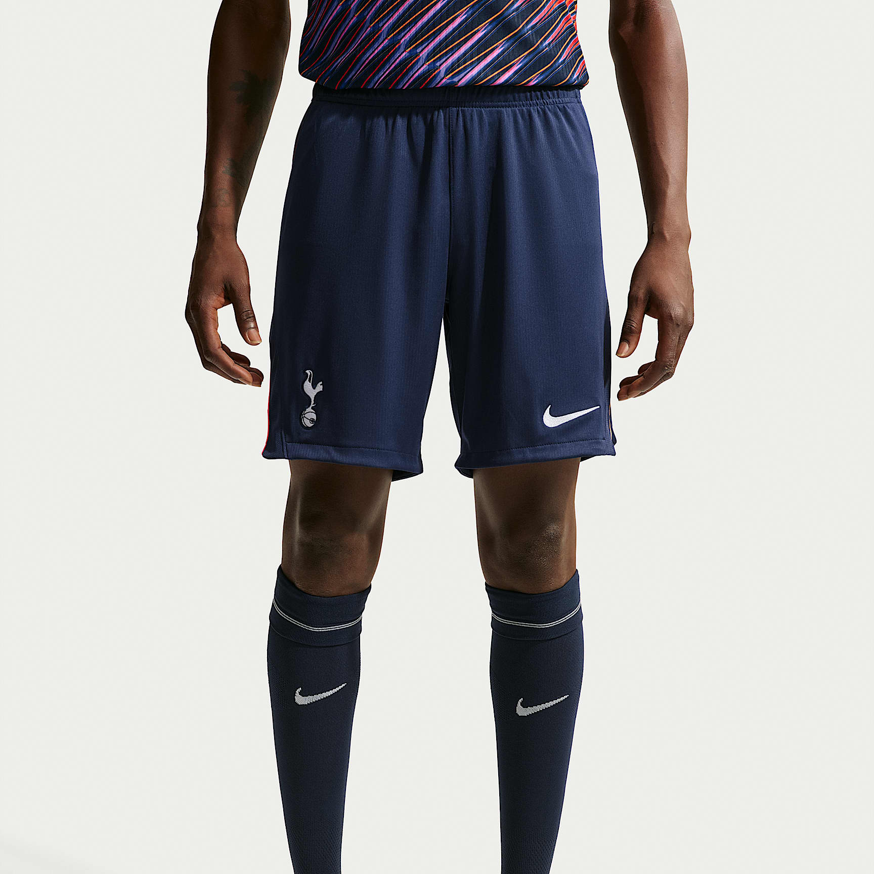 Mens Tottenham Hotspur Away Shorts 2026/27 Mens Tottenham Hotspur Away Shorts 2026/27 navy shorts front view with white Spurs crest and Nike Swoosh