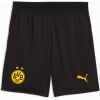 Mens Borussia Dortmund Away Shorts 2026/27 black shorts front view with yellow BVB crest and Puma Cat