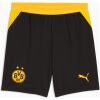 Mens Borussia Dortmund Home Shorts 2026/27 black shorts front view with yellow waistband and BVB crest