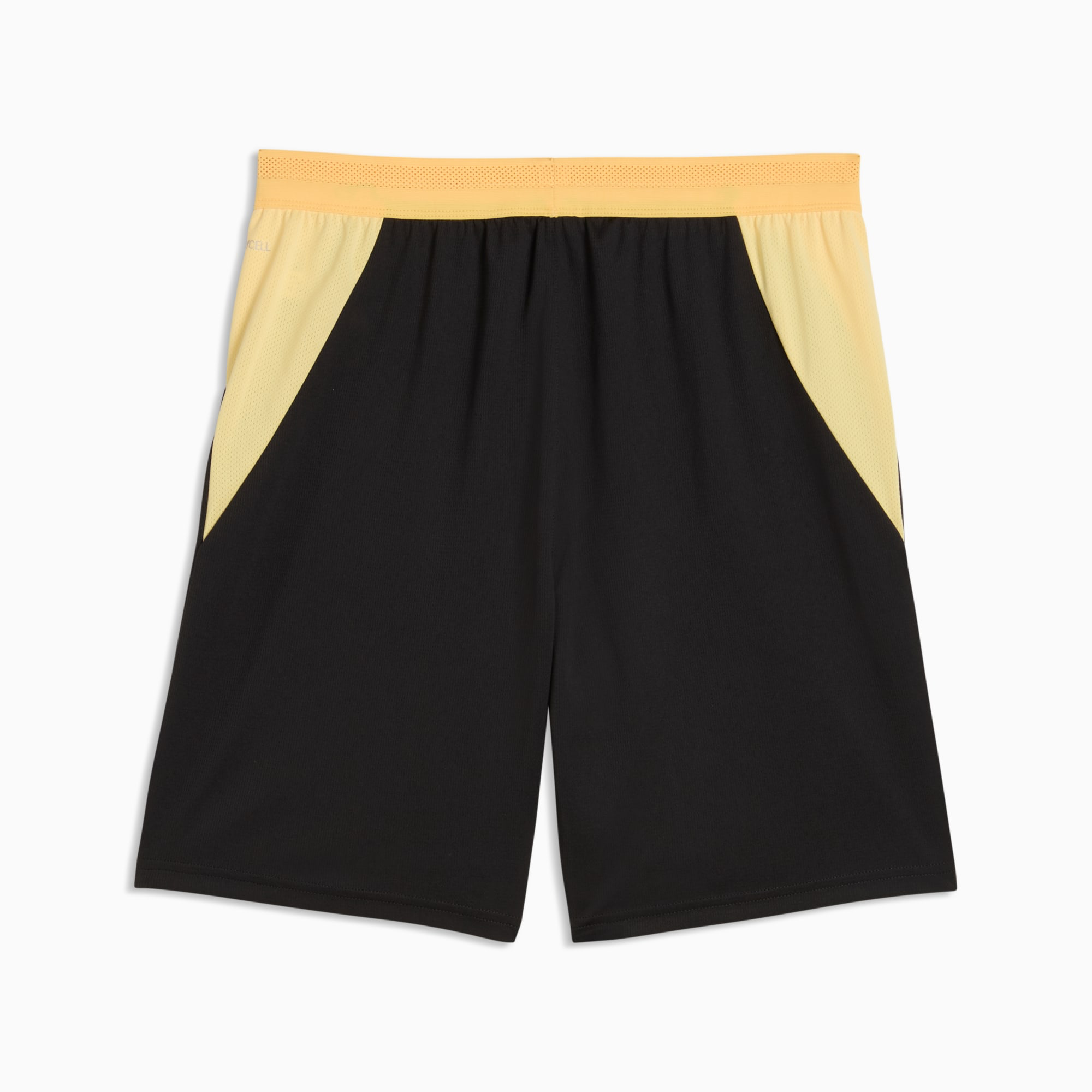 Mens Manchester City Away Shorts 2026/27 Mens Manchester City Away Shorts 2026/27 black shorts rear view featuring golden mesh panels and dryCELL