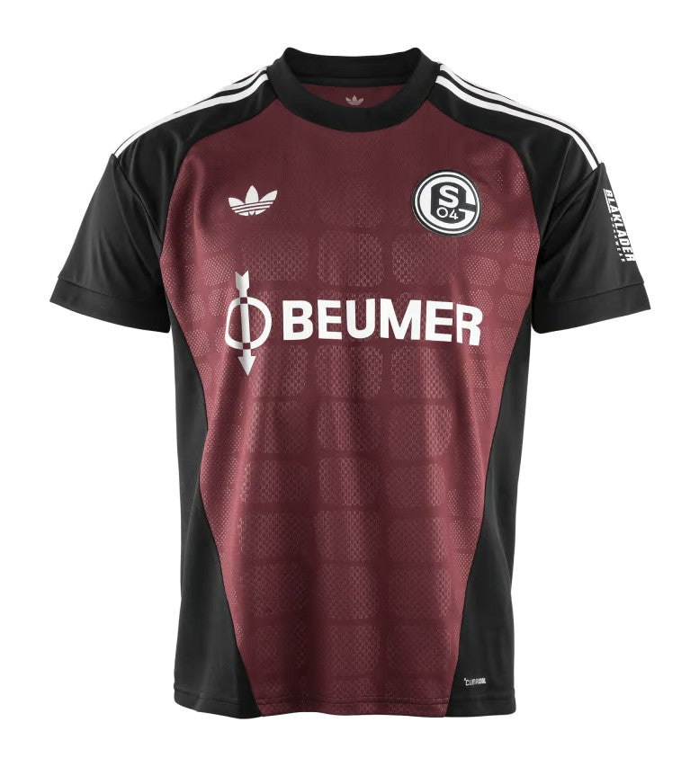Mens Schalke 04 Goalkeeper Jersey 2026/27 Schalke 04 goalkeeper jersey 2026/27 maroon with black panels and BEUMER wordmark