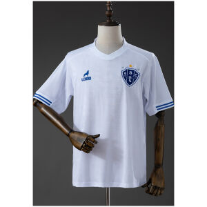 Mens Paysandu Away Jersey 2026/27 front view in white with blue striped cuffs and PSC crest