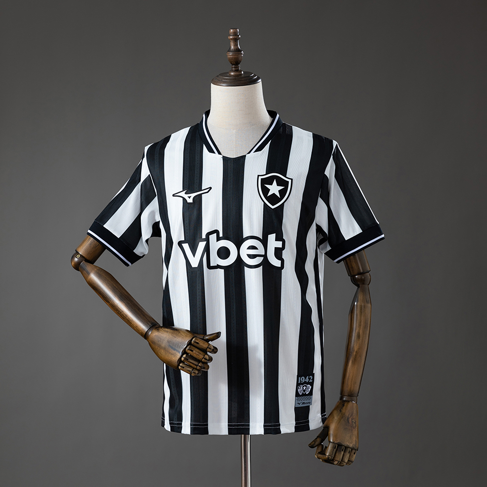 Mens Botafogo Home Jersey 2026/27 Mens Botafogo Home Jersey 2026/27 front view with black and white stripes and lone star crest