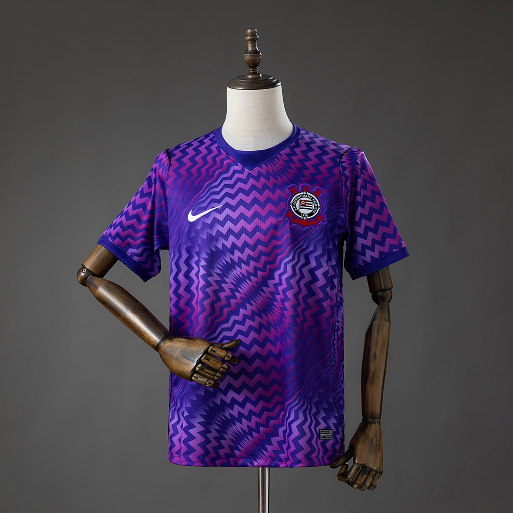 Mens Corinthians GK Purple Jersey 2026/27 Mens Corinthians GK Purple Jersey 2026/27 front view with purple zigzag graphics and club crest