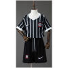 Kids Corinthians Away Kit 2026/27 full uniform set front view with striped jersey and black shorts