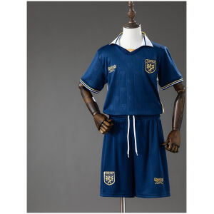 Kids Panama Third Kit 2026 full uniform set front view in navy with white polo collar and shorts